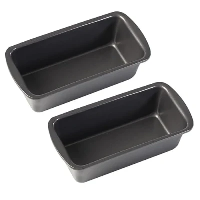 Immagine di 2 Pezzi Piccola Stampo Plumcake in Acciaio Inox, 19x9x6cm Pane Cassetta Rettangolare Stampi con Rivestimento Antiaderente per Forno Ninja Friggitrice Ad Aria