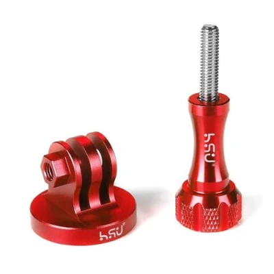 Immagine di HSU Adattatore Treppiede in Alluminio per GoPro, Adattatori Videocamere Hero 12/11/10/9/8/7/6/5/4/3 (Rosso)