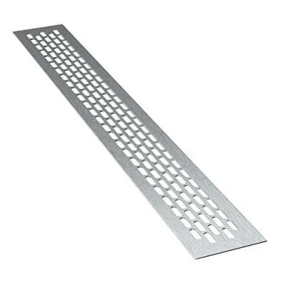 Immagine di sossai® Griglia di ventilazione in alluminio Alucratis (1 pezzo) Rettangolare dimensioni: 80 x 6 cm Colore: inox areazione