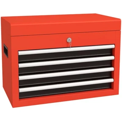 Immagine di DURHAND cassetta degli attrezzi, senza attrezzi con 4 cassetti, serratura in acciaio, rosso, 45 x 24,5 32,5 cm