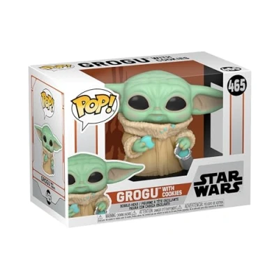 Immagine di Funko Pop! Star Wars: The Mandalorian Grogu (The Child, Baby Yoda) (Grogu Yoda), With Cookie Figura in Vinile da Collezione Idea Regalo Merchandising Ufficiale
