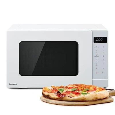 Immagine di Panasonic NN K35NWMEPG, Forno a Microonde con Grill, 24 Litri, 900W di Potenza, 11 Programmi Automatici, Tecnologia Dual Cooking, Bianco.