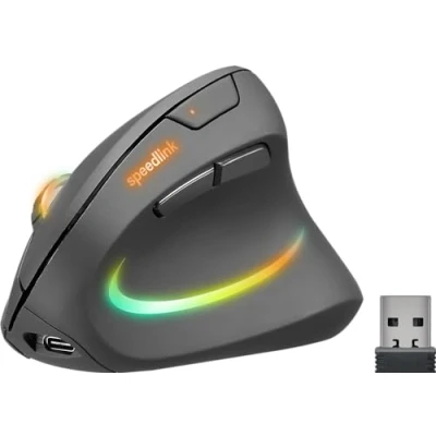 Immagine di SpeedLink PIAVO PRO Illuminated Mouse Senza fili (radio) Ottico Nero 5 Tasti 1200 dpi, 2400 3200 dpi Ergonomico, Illuminato