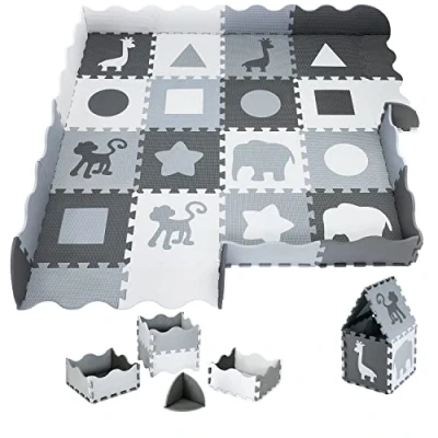 Immagine di Moby System Tappetino Puzzle per Bambini 150 x cm, Gioco Inodore e Privo di Sostanze Nocive, Grande da Ragazzi Ragazze
