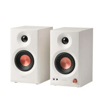 Immagine di Edifier MR3 Altoparlanti da Studio Compacts 2.0, Hi Res Audio, Bluetooth V5.4, Controlli Fisici RCA, AUX, App Mobile, 2 x 18 W, Bianco