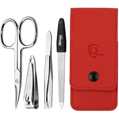 Immagine di marQus set manicure 4 pezzi da viaggio con lima di Solingen per la cura delle unghie forbici e