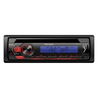 Immagine di Pioneer Deh S120Ubb, Autoradio 1DIN RDS con Illuminazione dei Pulsanti Rossi, Display Blu, Supporto Android, Equalizzatore a 5 Bande, CD, MP3, USB, Ingresso AUX, App Arc