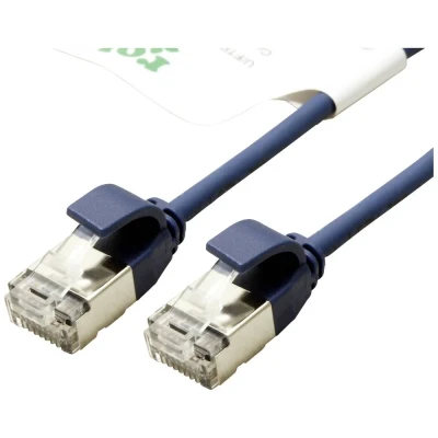 Immagine di Roline green 21.44.3347 RJ45 cavo di rete, patch CAT 6A U/FTP 5.00 m Blu non schermato, Privo alogeni, Ritardante fiamma 1 pz.
