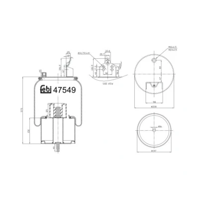 Immagine di Soffietti a molla, sospensioni pneumatiche FEBI BILSTEIN 47549