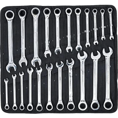 Immagine di BGS Diy 30010 Set di chiavi combinate a cricchetto, dimensioni metrice/pollici, 22 pezzi.