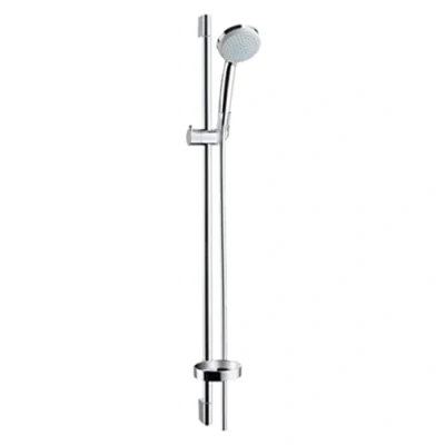 Immagine di hansgrohe Croma 100 Set doccia Vario EcoSmart 9 l/min con asta 90 cm e portasapone, Cromo, 27653000