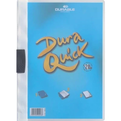 Immagine di Durable 227002 Duraquick, cartellina portadocumenti con clip piatta in plastica, capacità 1 20 fogli, f.to A4, bianco, confezione da pezzi
