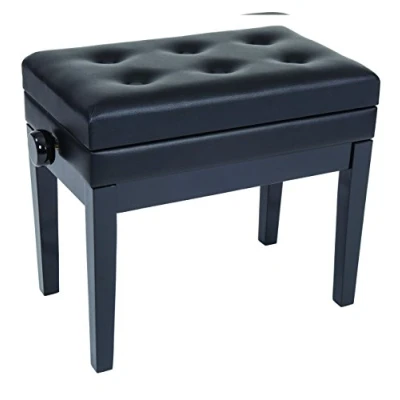 Immagine di Kinsman KPB10BK Deluxe Panca regolabile per pianoforte, con contenitore, colore: Nero