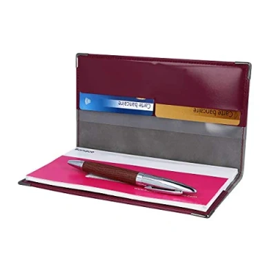Immagine di Color Pop® Custodia per libretto degli assegni, fabbricazione francese, motivo: carta di credito/carta varia, bordeaux, 10,4 x 18,7 0,8 cm, 2 Pieghe