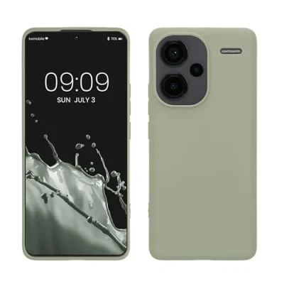 Immagine di kwmobile Custodia Compatibile con Xiaomi Redmi Note 13 Pro+ 5G / Pro Plus Cover Back Case per Smartphone in Silicone TPU Protezione Gommata verde grigio