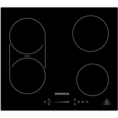 Immagine di Respekta Piano cottura a induzione senza cornice, autosufficiente/da incasso induttivo con 4 piastre, 9 livelli di potenza/controllo touch/timer/sicurezza per bambini, 59 cm, nero, KM 6600IB 28