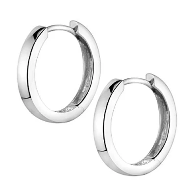 Immagine di Materia Piccoli orecchini a cerchio in argento 925, pieghevoli, 17 mm, rodiati, placcati oro o rosa e argento, colore: cod. #SO 358_B4