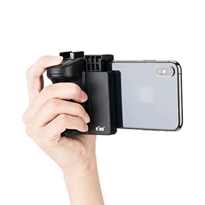Immagine di KIWIFOTOS Wireless Remote Control Handgirp Impugnatura per smartphone, clip cellulare con filettatura femmina da 1/4 &quot; 20 Treppiede compatibile riprese Vlog live streaming