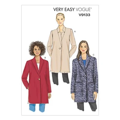 Immagine di Vogue PATTERNS Pattern,9133 Y Giacca da Donna, Taglie XSm(4 6) Sml(8 10) Med (12 14), Size (X Small Medium) US
