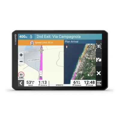 Immagine di Garmin Camper 895 MT D, Navigatore GPS per e Caravan, Infotraffico DAB, Display da 8&quot;, Mappa Europa, Navigazione in base a dimensioni