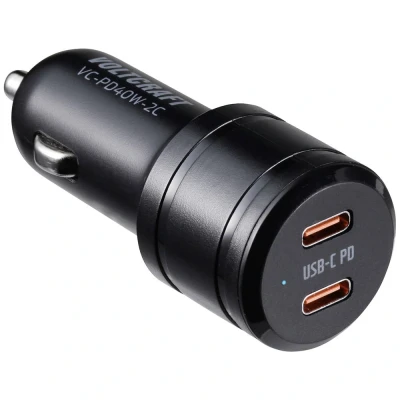 Immagine di VOLTCRAFT VC PD40W 2C Caricatore USB Automobile Corrente di uscita max. 3 A Num. uscite: 2 x C® Power Delivery (USB PD)