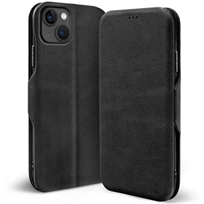 Immagine di Verco Case per Apple iPhone 13 Custodia, Cover a Libro Pelle PU Custodia Premio Booklet Protettiva, Nero