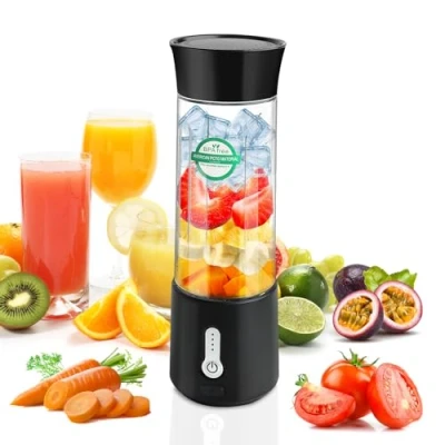 Immagine di talifoca frullatore portatile da 500 ml per frullati e frullati, mixer frullatori, mini con 6 lame in acciaio inox, ricaricabile di tipo C