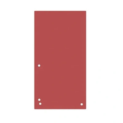 Immagine di DONAU 100 divisori in cartoncino riciclato da 190 g/m², colore: rosso, 1/3 formato A4, 4 fori, 23,5 x 10,5 cm, perforati, per cartelle, prodotti UE