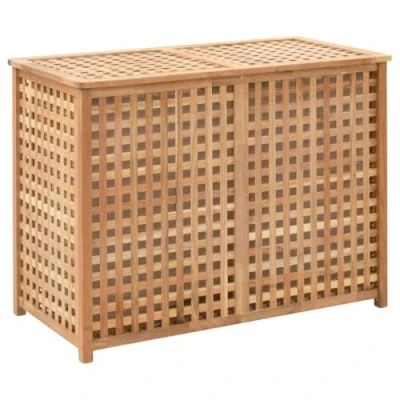 Immagine di vidaXL Cesto della Biancheria Cesta Pratica Utile Ampia Comoda Resistente Solida Robusta Durevole Semplice 87,5x46x67cm in Legno Massello di Noce