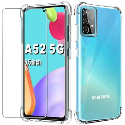 Immagine di Custodia per Samsung Galaxy A52 5G, A52S 4G, Folmecket Con pellicola protettiva schermo, antiurto, trasparente, sottile, 5G/A52S 5G/A52 4G 6.5&quot;