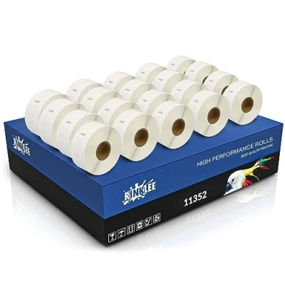 Immagine di RINKLEE 11352 S0722520 Etichette Compatibile per DYMO LabelWriter 4XL 450 400 330 320 310 Duo/Turbo/Twin Turbo SEIKO SLP 430 420 410 200 100 25 x 54 mm 20 Rotoli