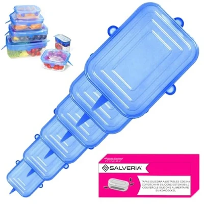 Immagine di coperchi in silicone estensibile adattabili ecologici elastici riutilizzabili Senza BPA Lavabile lavastoviglie coperchio per alimenti