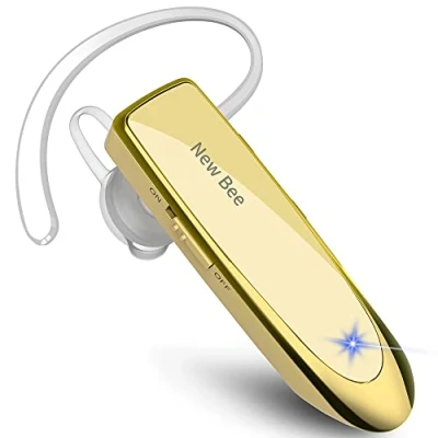 Immagine di New bee Auricolare Bluetooth wireless Vivavoce nell&#039;orecchio con tecnologia Clear Capture In Ear per iPhone Samsung Huawei HTC, Sony, ecc. (nero) (d&#039;oro)