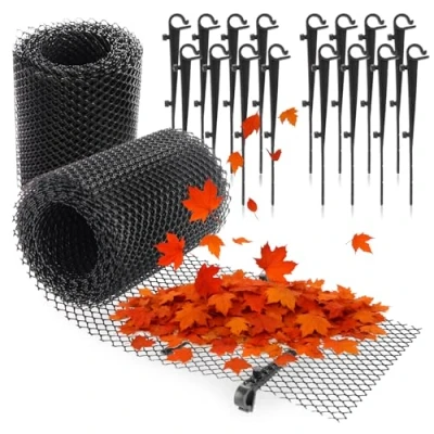 Immagine di com four® 2X Set di Protezione per grondaie da 6 Metri con Clip, tagliabile a Misura e Resistente alle intemperie, grondaia, Foglie (2 Pezzi Antracite)