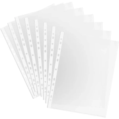 Immagine di hd brico 100 Buste, Buste Perforate Formato A4, fogli Trasparenti incolori A4 /Buste Perforate, Lucide, Alto Spessore, 30 x22 cm