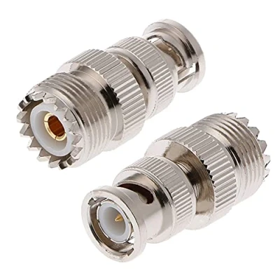 Immagine di TengKo BNC Maschio a UHF Femmina SO 239 SO239 Adattatore Connettore RF Coassiale per Antenna Radio con Cavo (2 Pack)