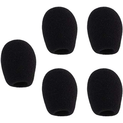 Immagine di Copri microfono in schiuma a collo di cigno condensatore Mic parabrezza 5 pezzi nero (44 x 14 mm)