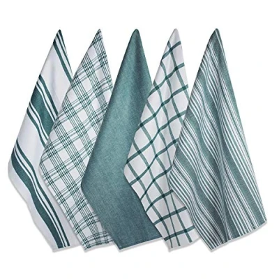 Immagine di DII Oversize, Ultra Assorbente, di qualità Professionale, strofinaccio in Cucina per Uso Quotidiano, 45,7 x 71,1 cm, Set 5 Grigio, Cotone, Teal, 18 28