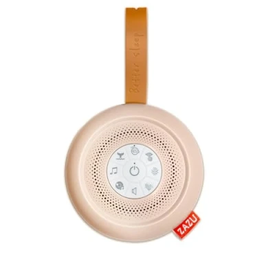 Immagine di ZAZU Suzy Deluxe Addormentarsi Bambino Macchina rumore con 14 suoni, sensore di grida, timer da 20 minuti, bianco, USB C, portatile nastro fissaggio, durata della batteria 100 ore