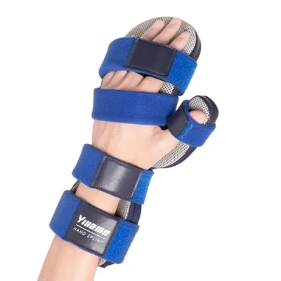 Immagine di YiYame Stecca per mano a riposo, tutore polso dito tunnel carpale, tendinite, Supporto notturno raddrizzamento 5 dita, ictus, Adatto destra e sinistra, S