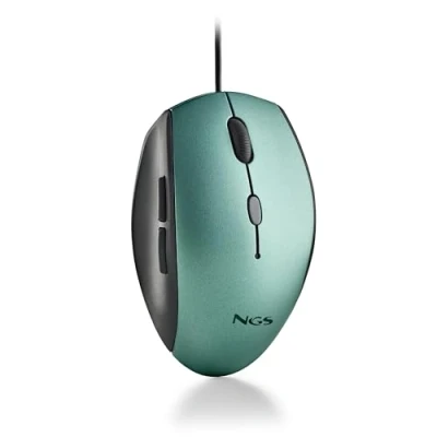Immagine di NGS MOTH ICE mouse ottico per computer cablato USB con 5 pulsanti silenziosi e scorrimento, ergonomico, 800/1200/1600 DPI dimmerabile, ghiaccio
