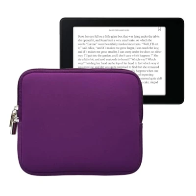 Immagine di kwmobile Custodia Universale per eReader Copertina in Neoprene Viola con Chiusura a Zip Misura 17,5 x 14,7 cm Astuccio portatablet