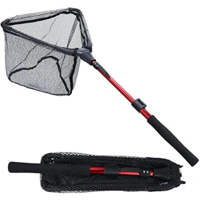Immagine di Sougayilang rete da pesca per pesci, palo telescopico pieghevole pieghevole, in nylon resistente, cattura o rilascio RLJ95CM