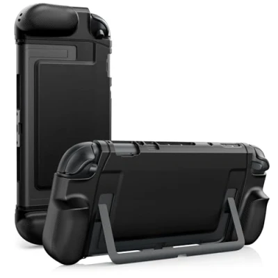 Immagine di TiMOVO Custodia Agganciabile per Nintendo Switch 2 2025, Accessori Protettivi in TPU con Design Ergonomico Console e JoyCon, Assorbimento Degli Urti Antigraffio Ritagli Precisi, Nero