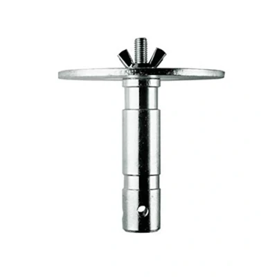 Immagine di Manfrotto 163 10 Accessorio, Serie Adapter da 1&quot; 1/8 Maschio, Attacco Filettato M10 e Piastra 12 cm Vite a Farfalla per Controlli Luce, in Acciaio Zincato, Argento