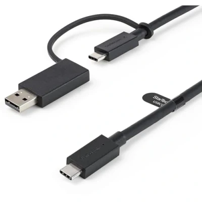 Immagine di StarTech.com Cavo USB C da 1m con adattatore dongle A, ibrido 2 in 1 tipo A 10Gbps/100W PD (USBCCADP)