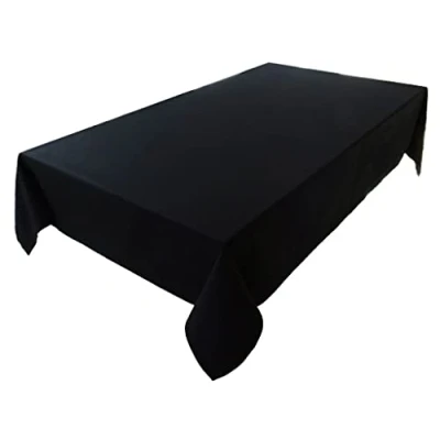 Immagine di Lemos Home Tovaglia di alta qualità in 100% cotone, collezione Konzept, colore e dimensioni a scelta (tovaglia, 150 x cm, nero)