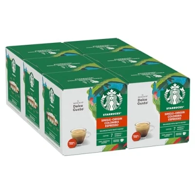 Immagine di STARBUCKS Single Origin Colombia by Nescafé Dolce Gusto Caffè, 6 confezioni da 12 capsule (72 compatibili Gusto)