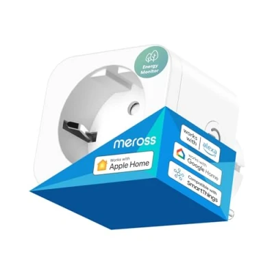 Immagine di Meross Presa Smart WiFi, HomeKit con Monitoraggio Energia, Intelligente Compatibile Apple HomeKit, Alexa e Google Home, Controllo Vocale Remoto, 16A, 2,4GHz, 1 Pezzo