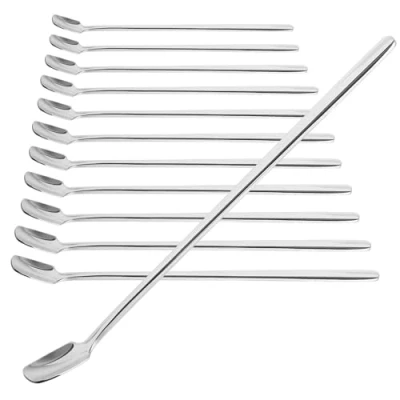 Immagine di COM FOUR® set di cucchiai da 12 pezzi cucchiaio per mescolare con manico lungo avanzi caffè dessert (12 miscelatori 17 cm)